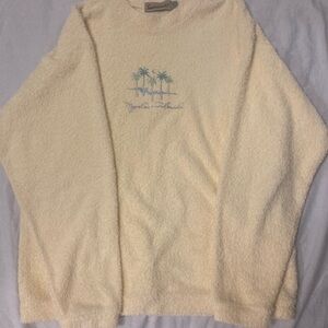 savannah beach pastel yellow crewneck with a towel like material
